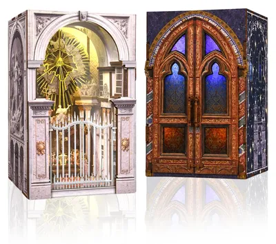 2er Set DIY Miniatürhaus-Bausatz mit LED-Licht, Holz, 3D-Puzzle, Buchstütze