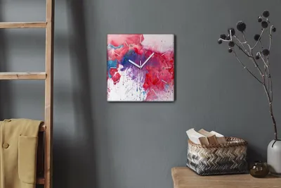 Produktbild von Coloray Hodiny Unikátní 30x30 cm  Tiché hodiny Pro obývací pokoj a kuchyň Nástěnné hodiny Plátno Bílé ručičky hodin - přijít do mraků