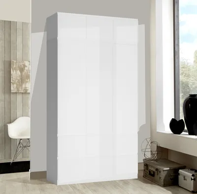 Immagine prodotto di Armadio Armadio da camera 137cm bianco opaco / bianco lucido