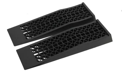 Imagen del producto de Juego de 2 rampas para cambio de neumáticos de automóvil. Plataforma elevadora, capacidad de carga de 5000 kg, extra ancha, muy estable, de plástico