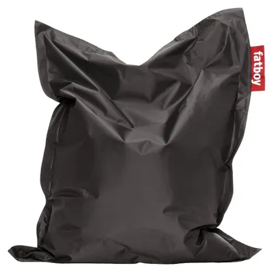 Image de Pouf Junior en velours pour enfants, couleur gris foncé
