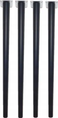Produktbild von Schwarze Tischbeine aus Buchenholz 74 cm mit Montagezubehör – 4er Set für DIY Möbel im skandinavischen Stil