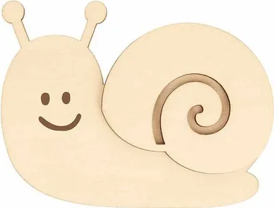 Image de Silhouette en bois 9 x 6,9 cm - Escargot et coquille