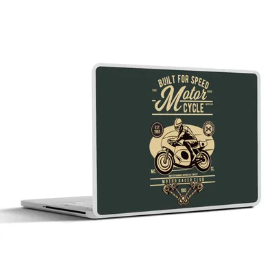 Produktbild von MuchoWow® Laptop Aufkleber Sticker Cover Mancave - Motorrad - Vintage - Zitate 31x22.5 cm - Laptop-Deko