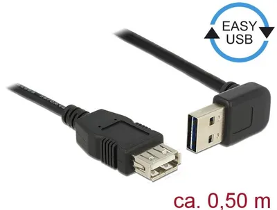 Produktbild von DeLOCK 85185, 0,5 m, USB A, USB A, USB 2.0, Männlich/Weiblich, Schwarz