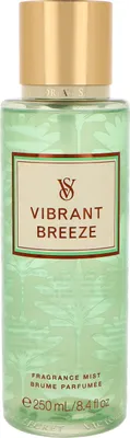 A bottle of Victoria's Secret Vibrant Breeze fragrance mist.