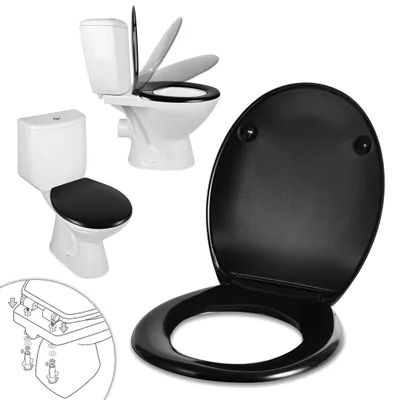Produktbild von Peviasot Duroplast Toilettendeckel mit SoftClose, Oval Matt Schwarz