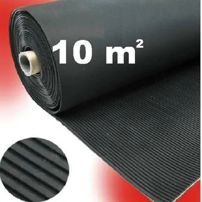 Produktbild von 10m² Feinriefenmatte 3 mm Gummimatte 1,0m breit x 10m lang schwarz 1000 mm breit