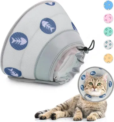 Produktbild von Supet Halskrause Katze Weich Kragen Cone Nach Operation und Verletzungen Grau S