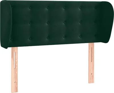 Produktbild von vidaXL Kopfteil mit Ohren Dunkelgrün 93x23x78/88 cm Samt