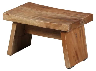 Produktbild von Vintage Hocker Paolo aus recyceltem Teakholz, Handarbeit, Natur Braun, 30x20x20 cm