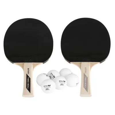 Zdjęcie produktu dla Zestaw do tenisa stołowego Butterfly Timo Boll | 2x rakietki do tenisa stołowego + 6x piłeczki do tenisa stołowego