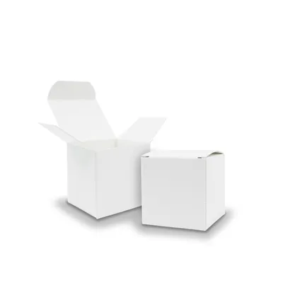 Produktbild von itenga V69 25x Würfelbox aus Karton 5x5cm weiß Gastgeschenk