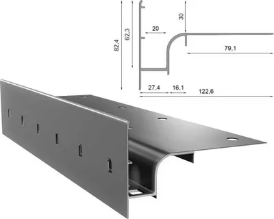 Produktbild von Renoplast hliníkový okapový profil W30 vetrací podlaha, profil 200cm, šedá