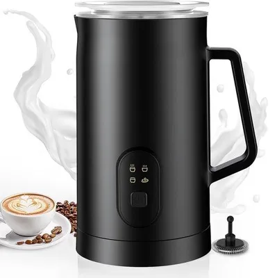 Produktbild von Elektrische Milchschaumgerät 4-in-1 - Automatische Milchschaummaschine - Edelstahl - Heiß/Kalt Schaumieren - Für Lattes, Cappuccinos und heiße Schokolade - Ideal für den Büro- und Haushaltgebrauch