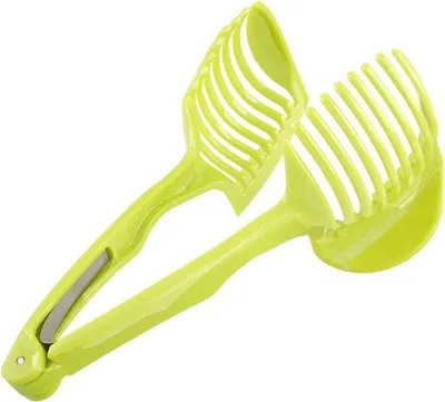 Immagine prodotto di Supporto semplice per tagliare frutta e verdura | Adatto per pomodori | Funghi | Utensile da cucina | 1 pezzo | Verde