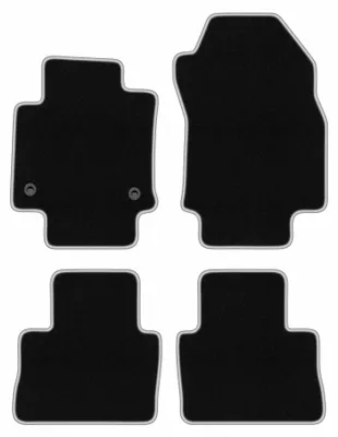 Image de Tapis de sol en moquette pour Toyota RAV4 V 2019- (SUV) – jeu 4 pièces, noir/argent, sur mesure – Wielganizator CARLUX