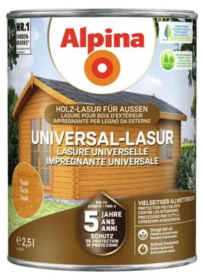 Produktbild von Alpina Universal-Schutz Teak 2,5 Liter seidenmatt