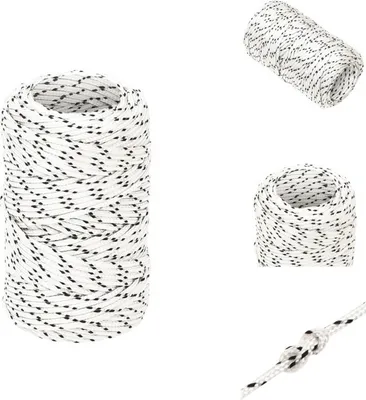 Image de vidaXL Corde de bateau Tressée Blanc 2 mmx50 m Polyester - Cordes