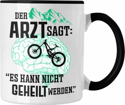 Produktbild von Trendation - Mountainbike Geschenke für Männer Tasse Geschenk Mountainbike-Fahrer Geschenkideen (Schwarz)