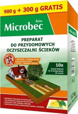 Zdjęcie produktu dla Preparat do przydomowych oczyszczalni ścieków Microbec900 g + 300 g