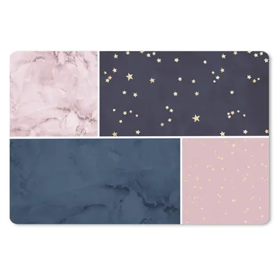 Produktbild von MuchoWow® Schreibtischunterlage Marmor - Blau - Rosa 60x40 cm - XXL Mauspad - Großes Mauspad