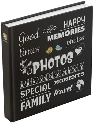 Obrázok produktu pre Henzo Jumbo fotoalbum Wording čierny 30x30 cm 100 bielych strán