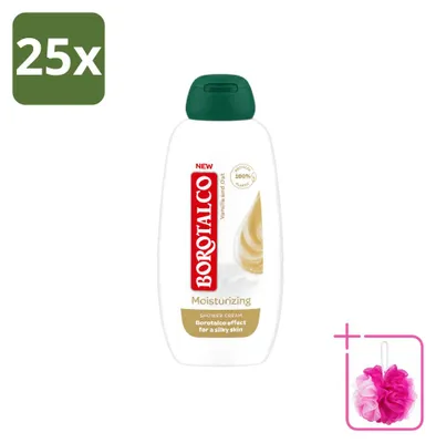 Productafbeelding van 25 x Borotalco Hydraterende Douchegel - Vanille & Haver - 250 ml - Voordeelverpakking - 25 stuks