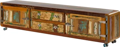 Immagine prodotto di MASSIVMOEBEL24 | Mobile Tv in legno riciclato 220x40x50 laccato multicolore FREEZY #44