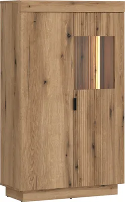 Produktbild von Stauraumvitrine >DELAMAR< in  Evoke Eiche Nachbildung - 80,4x140,2x39,6 (BxHxT)