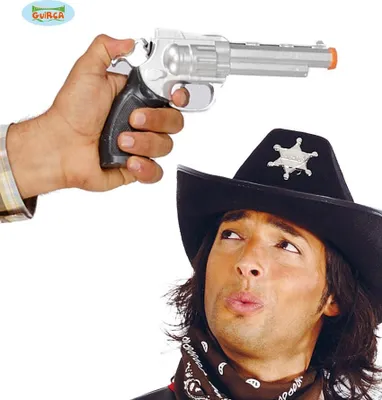 Produktbild von silberner Revolver ca. 23 cm