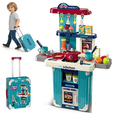 Produktbild von 2 in 1 Kinderkueche, Eck-Spielkueche, Kinder Kueche mit Kochherd, Spuele & Wasserfunktion, Puppenkueche, Spielzeugkueche fuer Kinder ab 3 Jahren (Gruen)