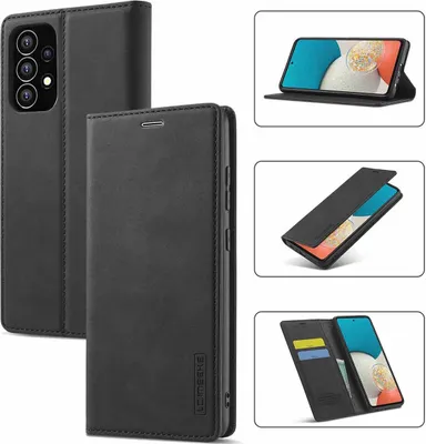 Immagine prodotto di Galaxy A53 5G Custodia in pelle con funzione stand e porta carte, custodia design portafoglio per Samsung Galaxy A53 5G nero