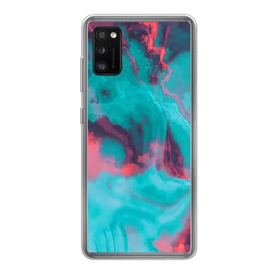 Produktbild von MuchoWow® Handyhülle Schutzhülle Hülle für Samsung Galaxy A41 Abstrakt - Neon - Rosa - Blau Silikon Softcase Handy Hülle - Mobiltelefon - Geburtstag Teenager