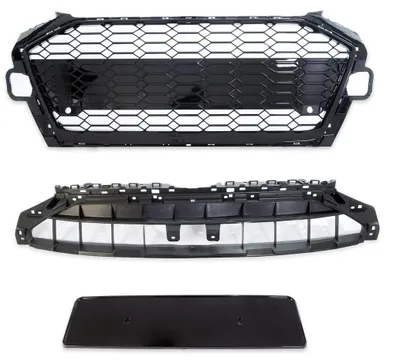 Produktbild von Kühlergrill ohne Emblem schwarz glänzend für Audi A4 B9 8W Facelift 19-24