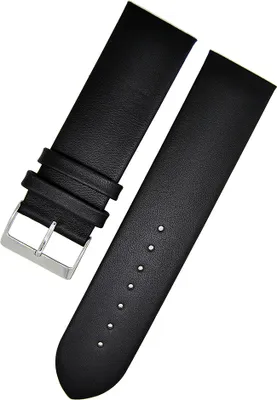 Produktbild von Uhrenarmband Leder glatt zum Schrauben ohne Steg schwarz 20mm