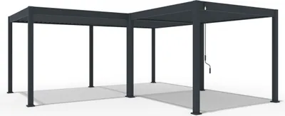 Produktbild von Weide Deluxe & Classic | Pergola Aluminium freistehend | 6 x 6 M | Lamellendach anthrazit + Verbindungskit 3 Meter