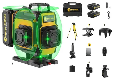 Obrázek produktu pro Laserový nivelátor, projekce 16 linií, přesné měření, baterie 2400 mAh, včetně stativu
