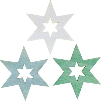 Produktbild von Holzsterne Deko Weihnachten Streudeko Grün Basteln 72 Stück