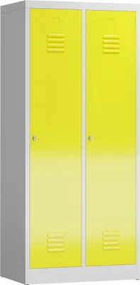 Produktbild von ClassiX Spind lichtgrau, zinkgelb X-515126, 2 Schließfächer 80,0 x 50,0 x 180,0 cm