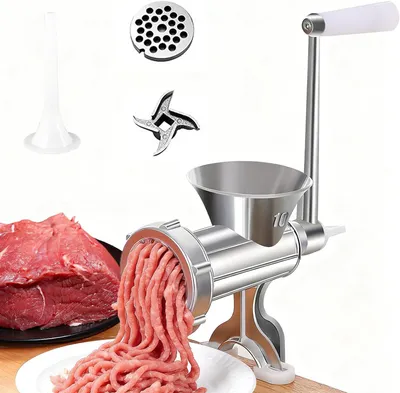 Produktbild von Fleischwolf Aluminiumlegierung, Handkurbel, Tischklemme, Wurstfüller, für Heimgebrauch