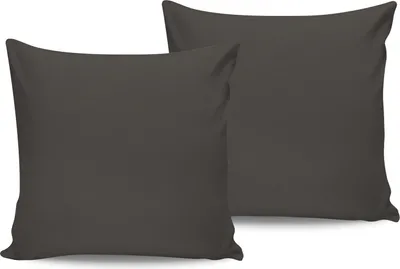 Produktbild von L'Essentiel Linge de Maison, Anthracite, Kissenbezug-Set (2 Stück) (FR), Anthrazit, 100 % BAUMWOLLE RANFORCE, 60 x 60 cm
