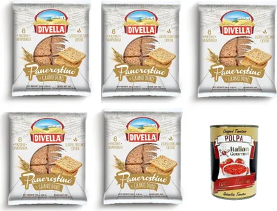 Produktbild von Divella Pancrostino al Grano Duro Pancrostini aus Hartweizen 5x 250gr Italian Gourmet polpa 400g