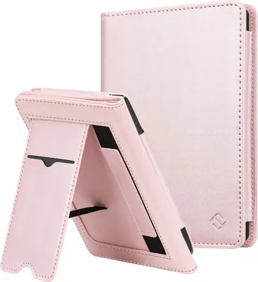 Produktbild von Fintie Hülle kompatibel für Tolino Shine 3 2018 / Kobo Clara HD/Kobo Nia - Kickstand Schutzhülle mit Kartenfach Handschlaufe und Auto Sleep/Wake Funktion, Roségold