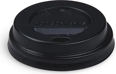 Obrázek produktu pro Víčko černé pro kelímky 0,1 l průměr 62 mm - 50 ks