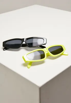 Obrázek produktu pro Sluneční brýle Urban Classics Sunglasses Lefkada 2-Pack neonyellow/black - UNI