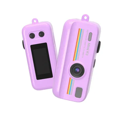 Produktbild von Mini Digitalkamera Schlüsselanhänger, Retro-Filter, 0,96" IPS-Display, 1080P – Lila