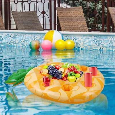 Produktbild von Aufblasbarer Getränkehalter PVC Schwimmender Bierhalter Ananas Form Pool Tablett schwimmendes Tablett für Pool Party