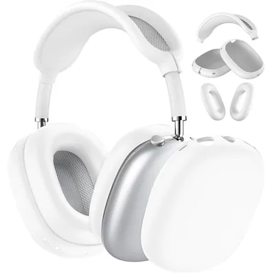 Produktbild von 3 in 1 Silikon Schutzhülle Cover für Apple AirPods Max / Max 2 Weiß Zubehör