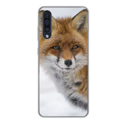 Produktbild von MuchoWow® Handyhülle Schutzhülle Hülle für Samsung Galaxy A50 Fuchs - Porträt - Schnee Silikon Softcase Handy Hülle - Mobiltelefonhülle